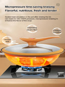 Titanium micro-pressure clay non-stick pan uncoated Clay wok Multifunctional flat bottom health pot Gas stove special iron pan
