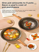 Titanium micro-pressure clay non-stick pan uncoated Clay wok Multifunctional flat bottom health pot Gas stove special iron pan